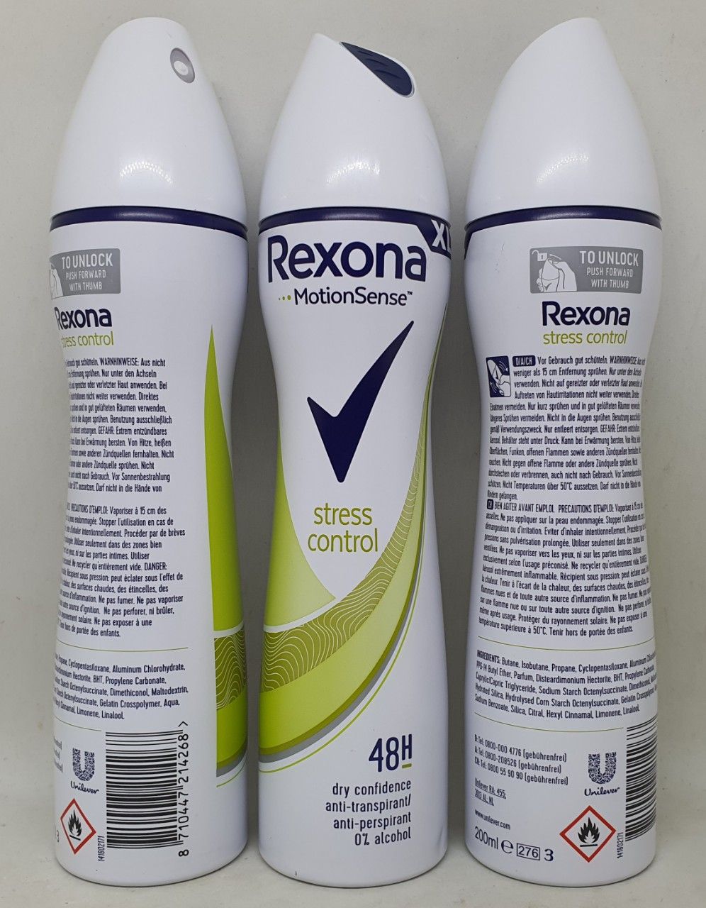 Xịt khử mùi rexona motionsense stress 48h hà lan 200 ml