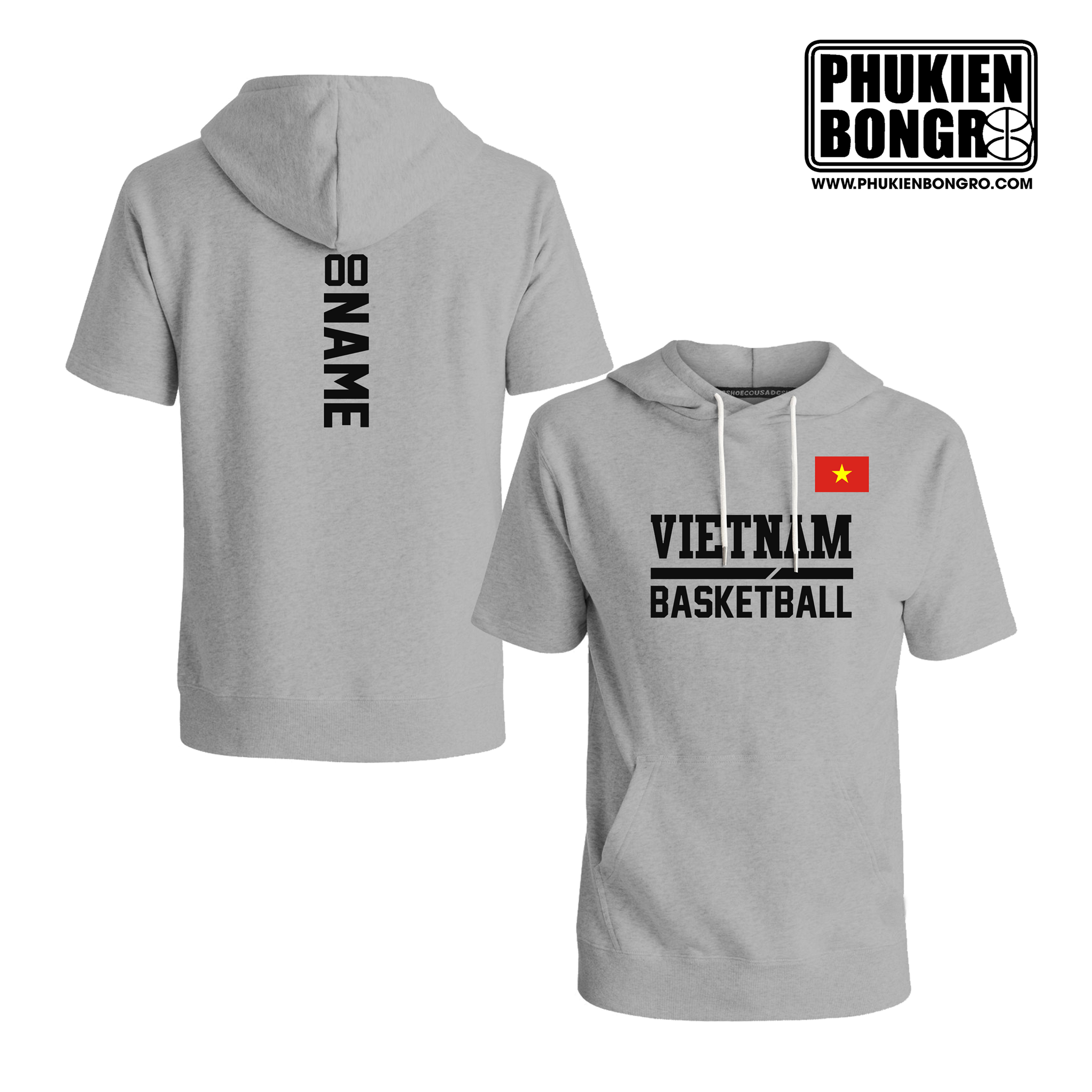 Áo hoodie Bóng rổ ngắn tay Việt Nam Basketball