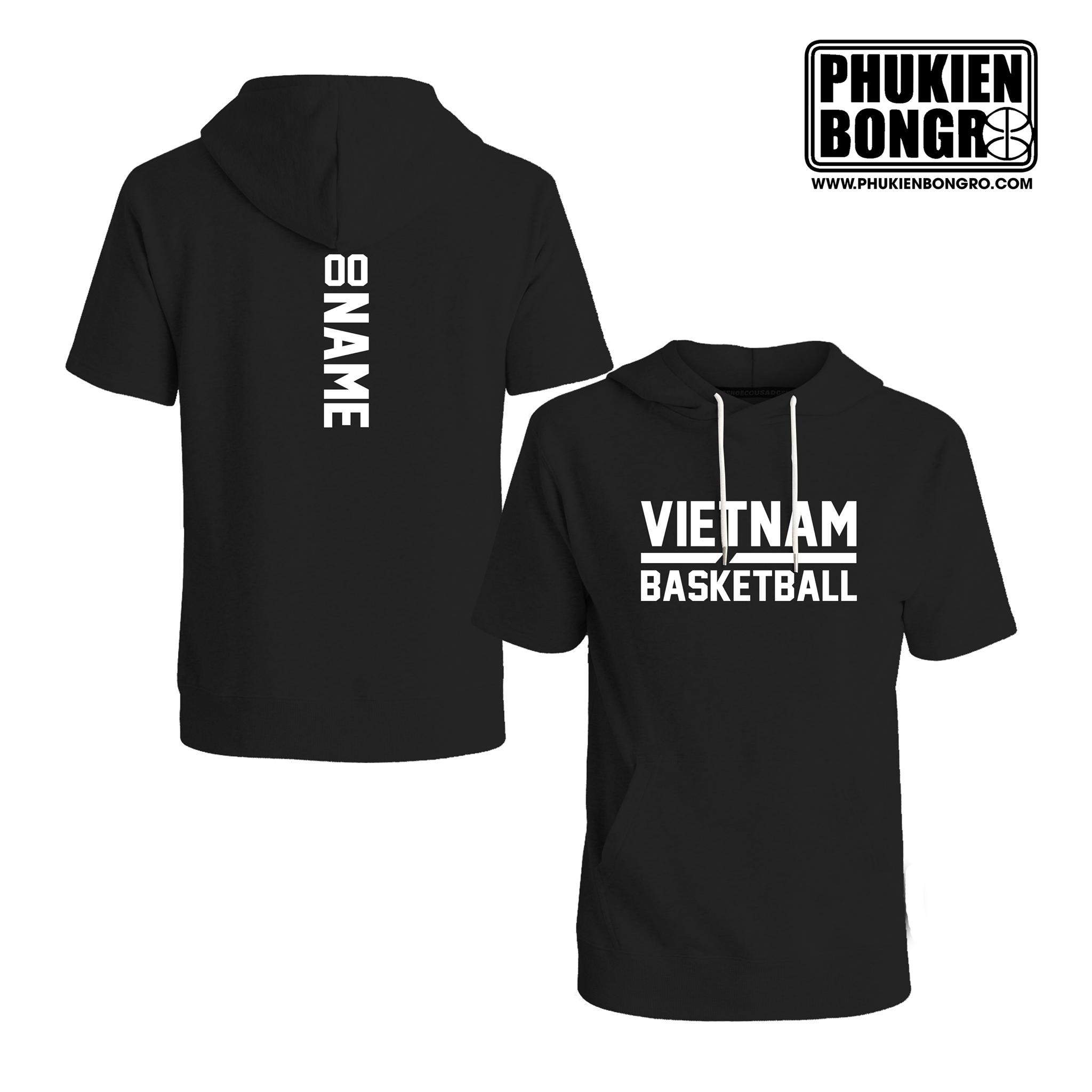 Áo hoodie Bóng rổ ngắn tay Việt Nam Basketball