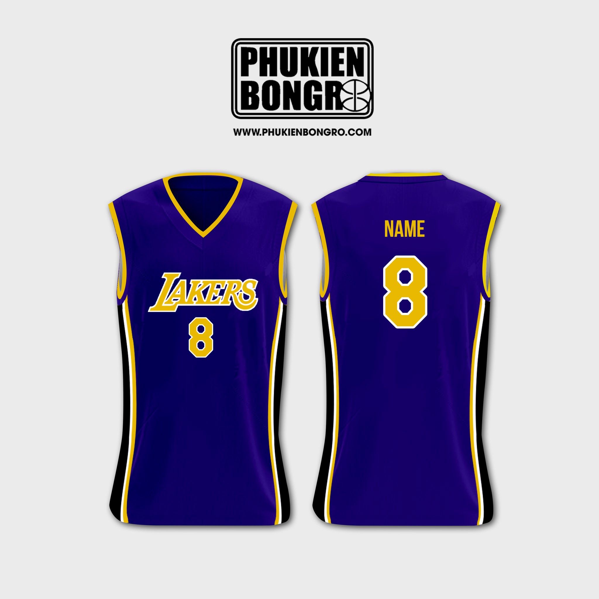 Áo bóng rổ tank top Lakers 8 Kobe Bryant (Màu tím)