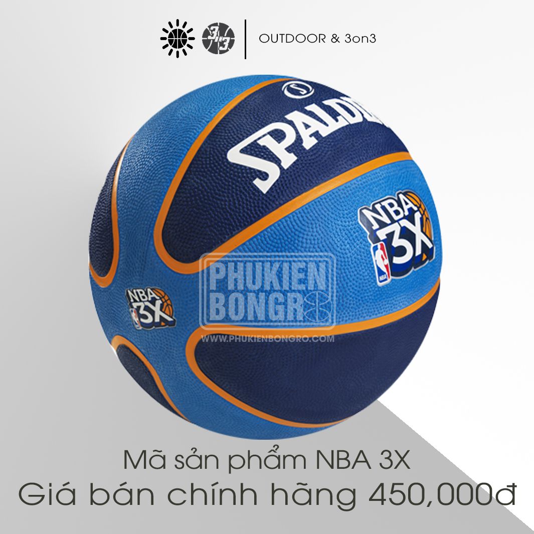 Banh Bóng Rổ SPALDING NBA 3X ( size 6)