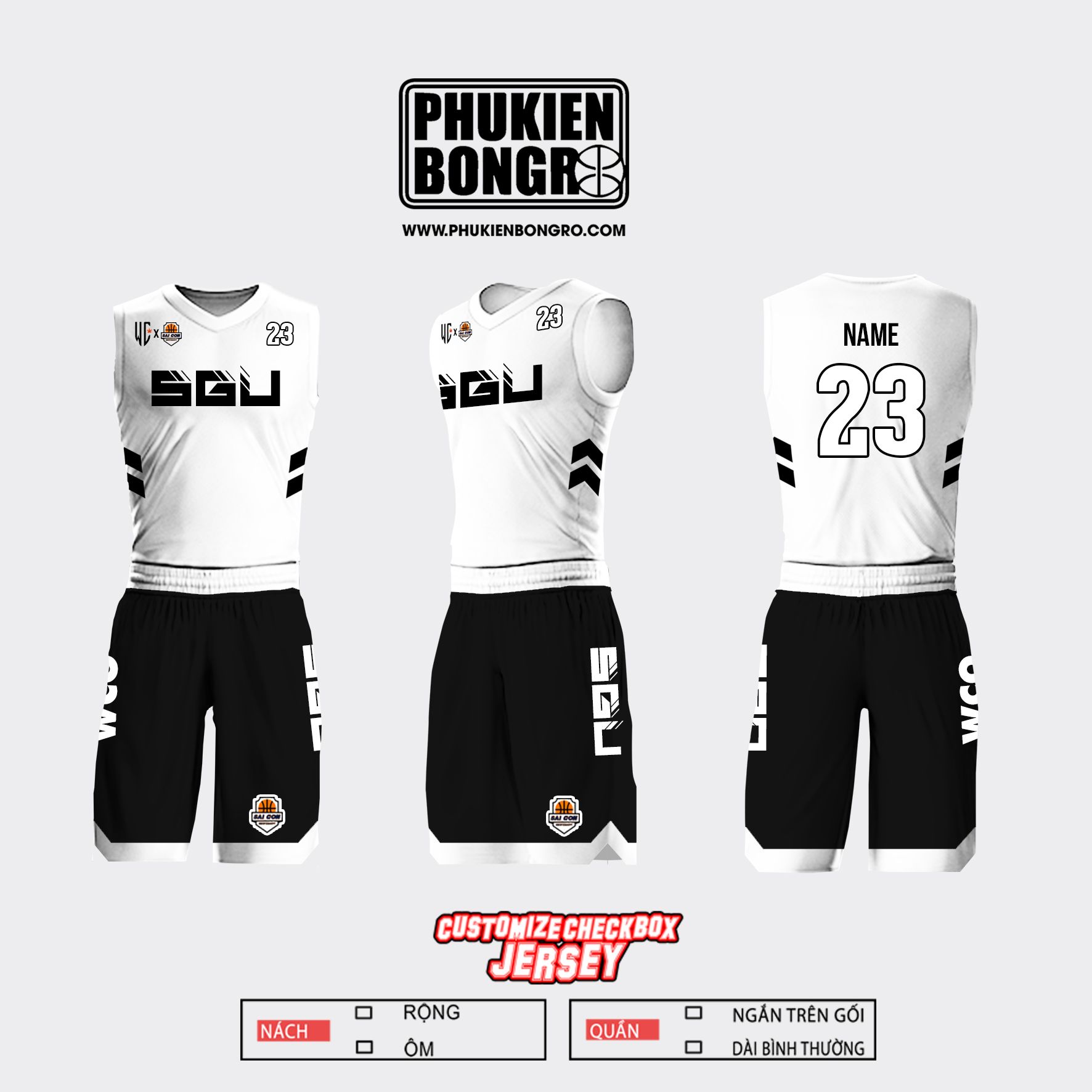 Đồng phục bóng rổ thiết kế SGU