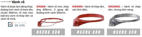  Vành rổ chính hãng Sodex Sport S14306, S143100, S14310GC 