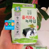 Lá Kim Ăn Liền Vị Trà Xanh Và Oliu Hàn Quốc Sung Gyung 36g (4g x 9 gói)