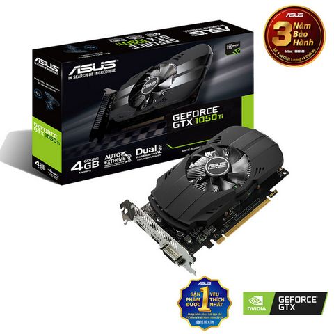 VGA Asus PH-GTX1050Ti-4G (NVIDIA Geforce/ 4Gb/ DDR5/ 128 Bits)