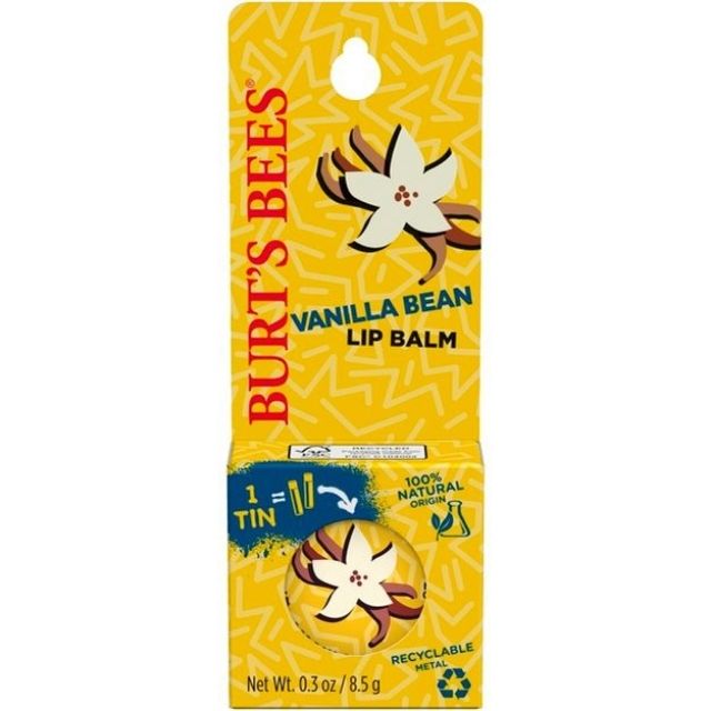 Son dưỡng môi Burt'ss Bees Tin Lip Balm VANILLA BEAN– Hủ Thiếc , Hàng Nội Địa Mỹ