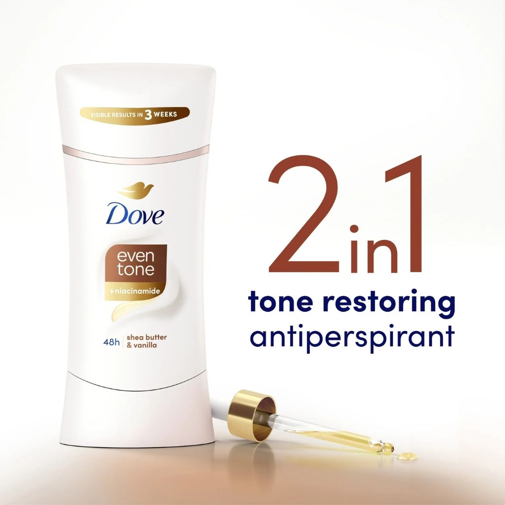 Lăn Khử Mùi Dove Even Tone SHEA BUTTER - Sáp Trắng 74g