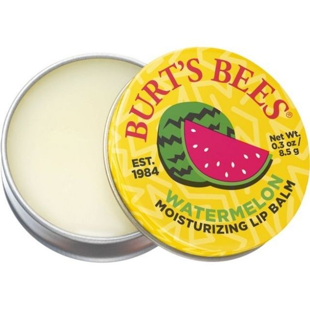 Son dưỡng môi Burt'ss Bees Tin Lip Balm Dưa Hấu (Watermelon)– Hủ Thiết, 8.5g, Hàng Nội Địa Mỹ