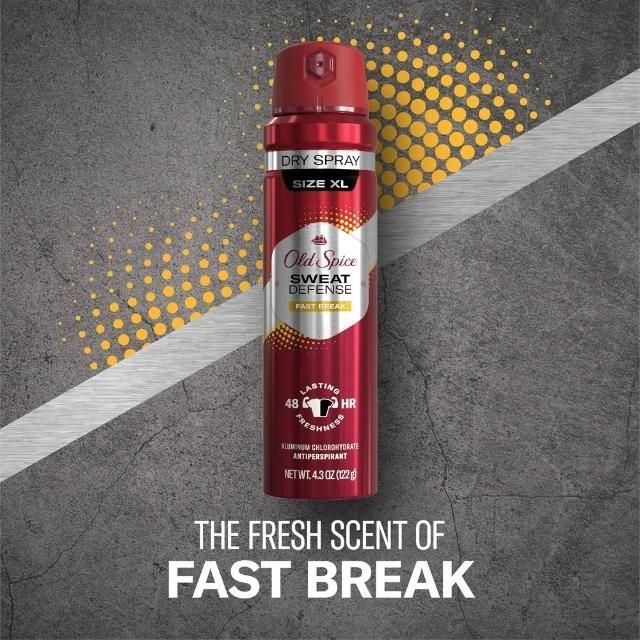 Xịt Khử Mùi Ngăn Mồ Hôi Old Spice Sweat Defense FAST BREAK 122g