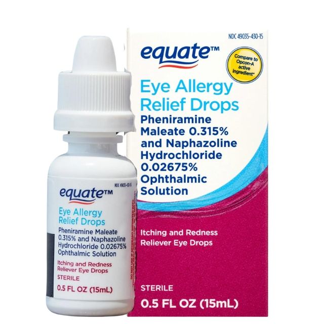 Nước Nhỏ Mắt EQUATE Eye Allergy Relief Drops, 15ml, Hàng Nội Địa Mỹ