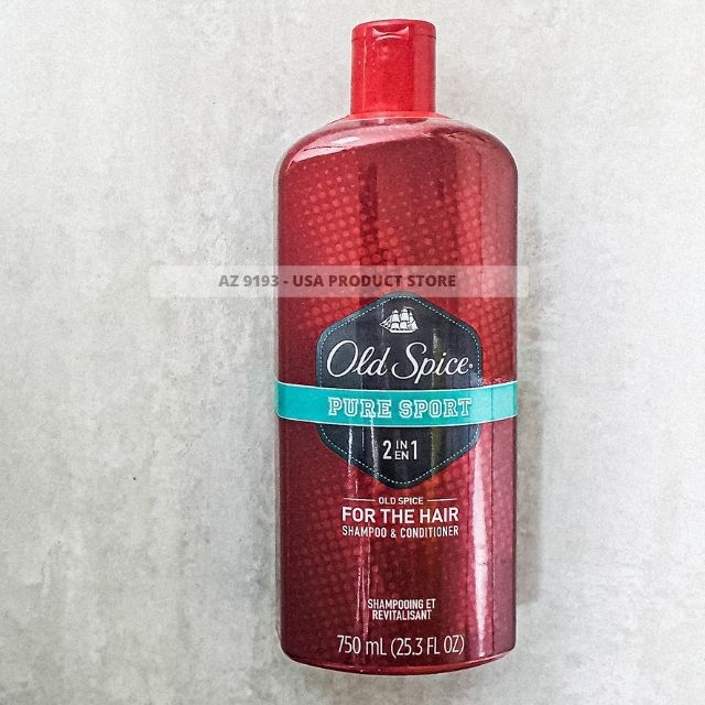 Dầu Gội Nam 2 trong 1 Old Spice PURE SPORT 750ml (23.5 oz) - Hàng Mỹ