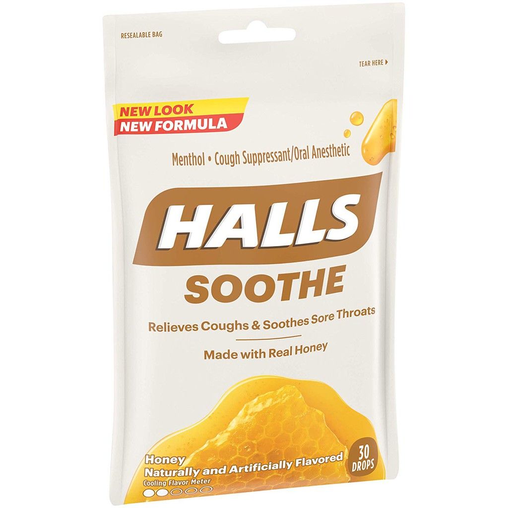 Kẹo Halls Soothe Real Honey - Mật Ong 30 viên