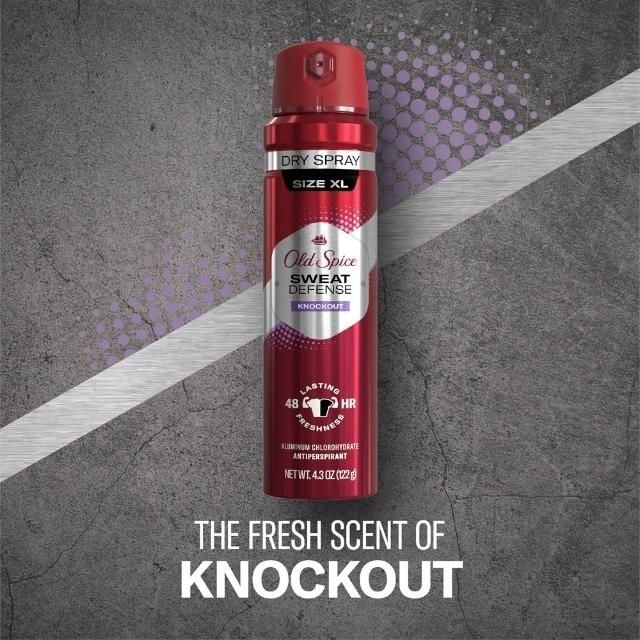 Xịt Khử Mùi Ngăn Mồ Hôi Old Spice Sweat Defense KNOCKOUT 122g