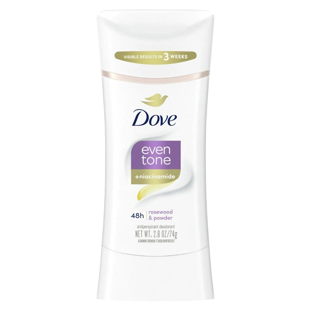 Lăn Khử Mùi Dove Even Tone ROSEWOOD AND POWDER - Sáp Trắng 74g
