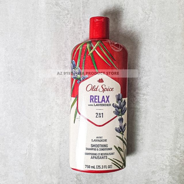 Dầu Gội Nam 2 trong 1 Old Spice RELAX with Lavender 750ml (23.5 oz)
