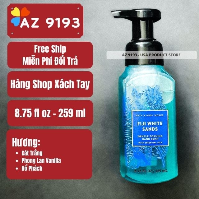 Nước Rửa Tay Bath & Body Works FIJI WHITE SANDS Dạng Bọt 259ml
