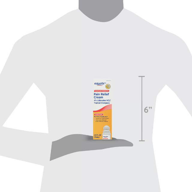 Kem Nóng Giảm Đau Equate Max Strength Lidocaine Pain Relieving Cream, 74ml (Đầu Lăn)