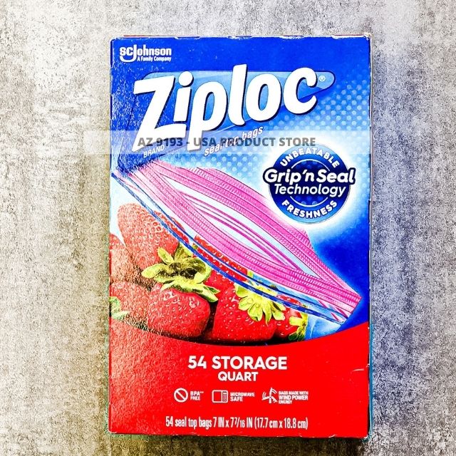 Túi Zip Đựng Thực Phẩm Thực Phẩm Ziploc Storage 17.7 x 18.8 cm, 54 Túi - Hàng Mỹ