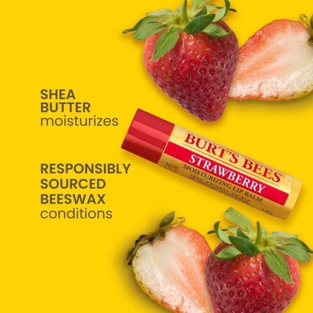 Son Dưỡng Môi BURT'S BEES, Hương Dâu (Strawberry), 4.25g, Hàng Mỹ