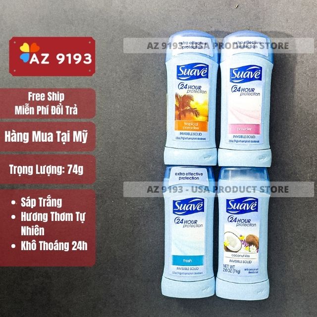 Lăn Khử Mùi Nữ Suave TROPICAL PARADISE 74g - Hàng Mỹ