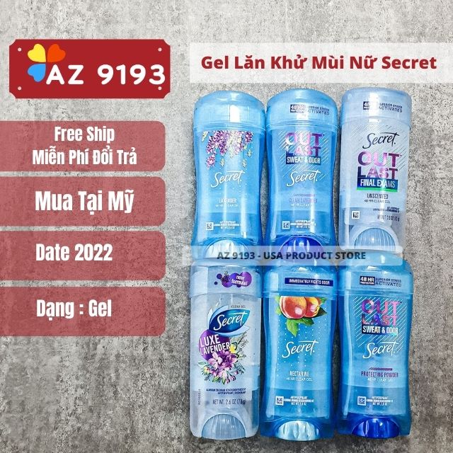 Lăn Gel khử Mùi Secret LUXE LAVENDER 73g