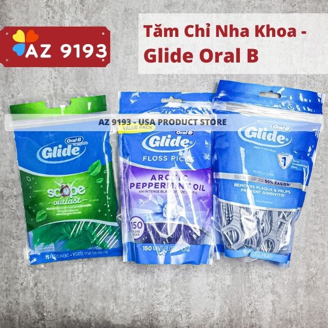 Tăm Chỉ Oral B Glide ARCTIC PEPERMINT OIL 150 cái - Hàng Xách Tay Mỹ