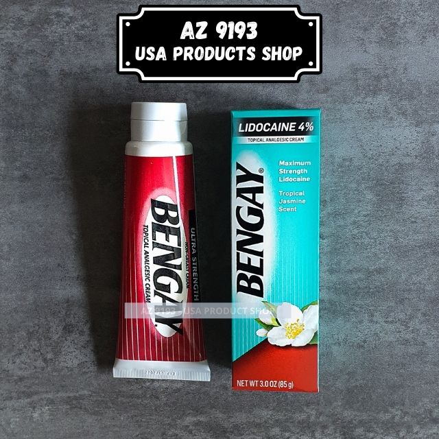 Kem xoa bóp giảm đau Bengay Pain Relieving Lidocaine Cream TROPICAL JASMINE 85g