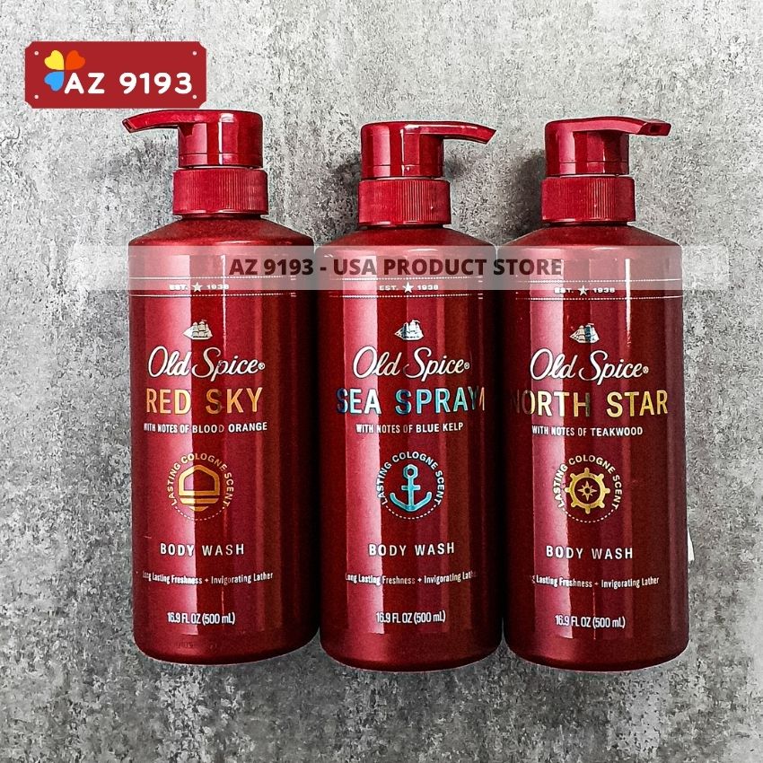 Sữa Tắm Old Spice RED SKY With Notes Of Blood Orange 500ml - Hàng Mỹ