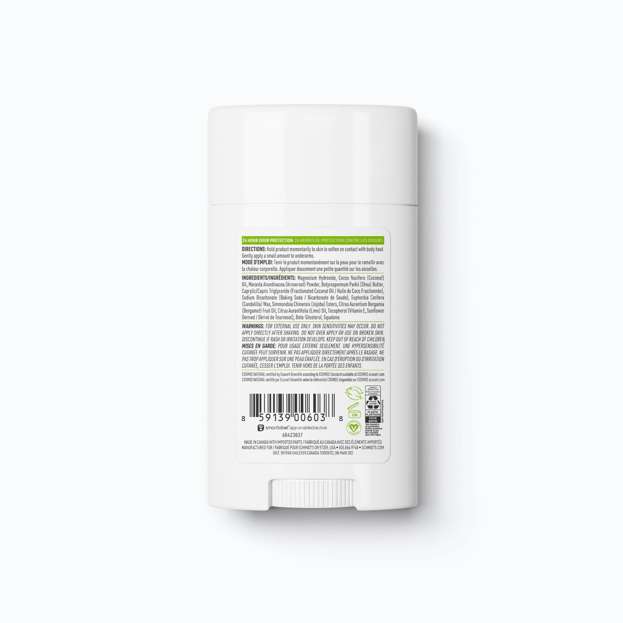 Lăn Khử Mùi Tự Nhiên SCHMIDT'S BEGAMOT AND LIME 75g - Hàng Mỹ