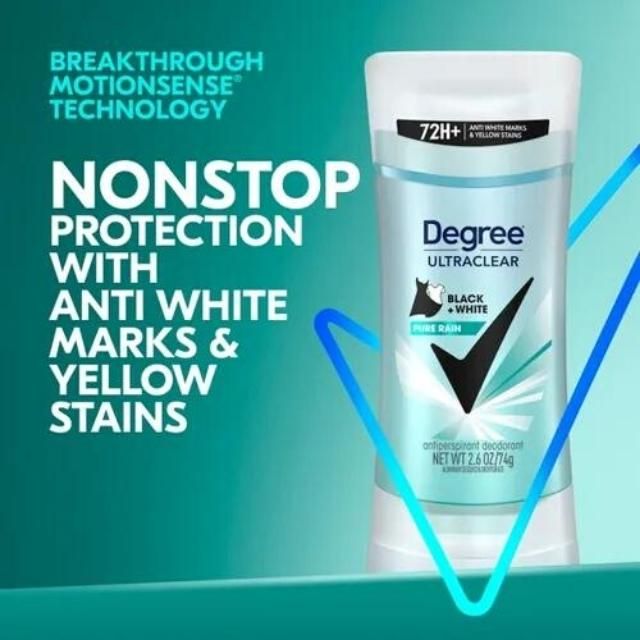 Lăn Khử Mùi Nữ Degree MotionSense PURE RAIN - Sáp Trắng 74g