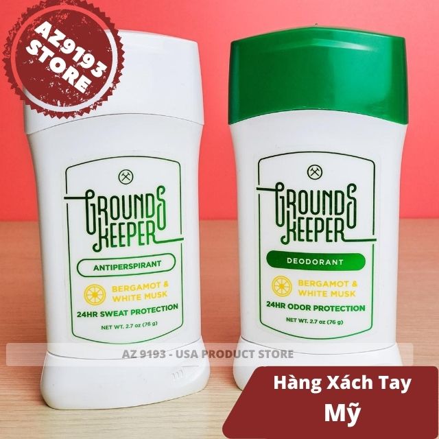 Lăn Khử Mùi Grounds Keeper Bergamot & White Musk 76Gr (Sáp Xanh)