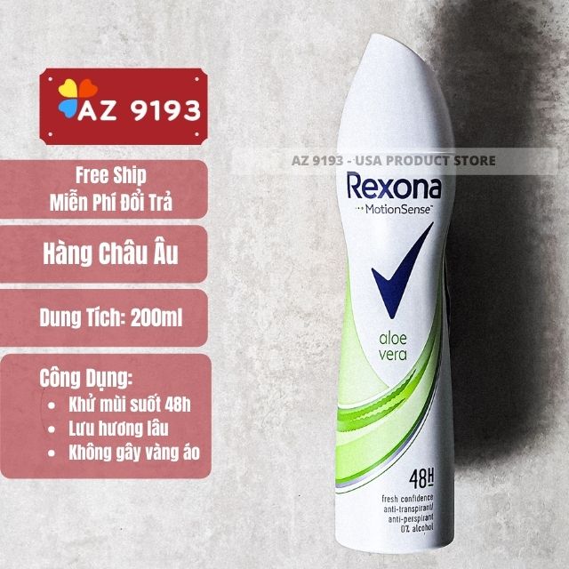 Xịt Khử Mùi Rexona MotionSense ALOE VERA 200ml