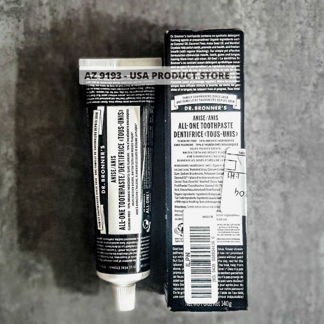 Kem Đánh Răng Hữu Cơ Dr Bronner's ALL ONE ANISE 140g