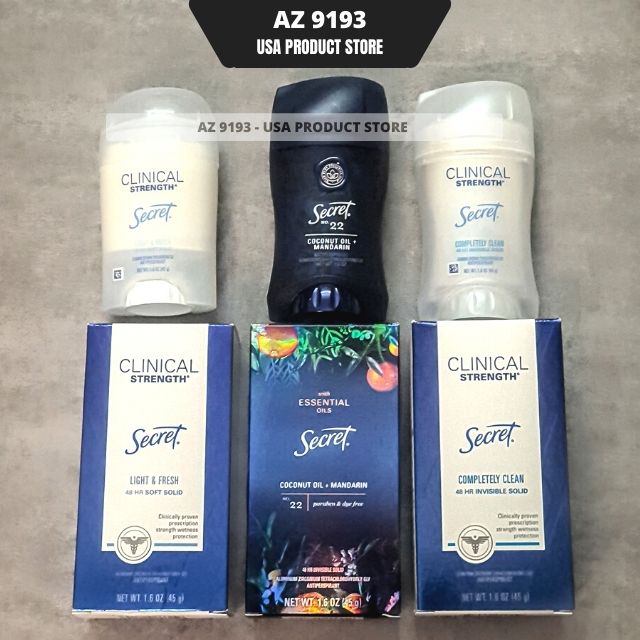 Lăn Khử Mùi Secret Clinical Strength COMPLETELY CLEAN - Sáp Trắng 45g