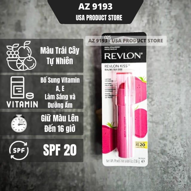 Son Dưỡng Có Màu Revlon Kiss FRESH STRAWBERRY SPF20 số 025