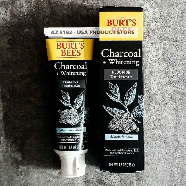 Kem Đánh Răng Burt's Bees CHARCOAL Whitening Fluoride Toothpaste 133g