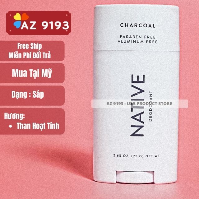 Lăn Khử Mùi Native CHARCOAL 75g