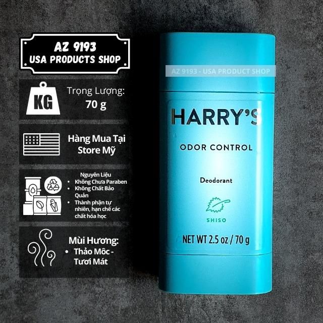 Lăn Khử Mùi Harry's SHISO - Sáp Xanh 70g