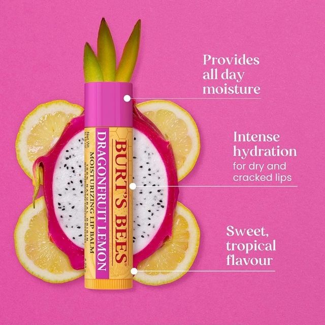 Son Dưỡng Môi BURT'S BEES, DragonFruit Lemon, 4.25g, Hàng Mỹ