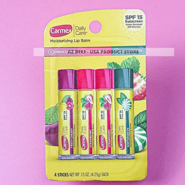 Son Dưỡng Môi Carmex 3 mùi - Bộ 4 Thỏi (4.25g)
