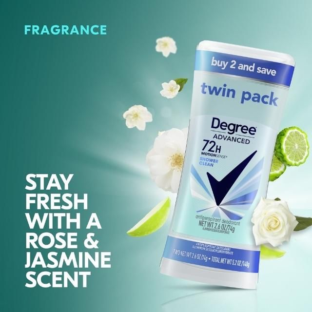 Lăn Khử Mùi Nữ Degree MotionSense PURE CLEAN - Sáp Trắng 74g
