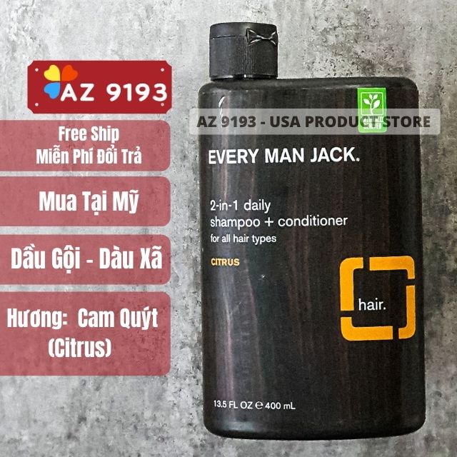 Dầu Gội 2 Trong 1 Every Man Jack CITRUS Daily 400ml