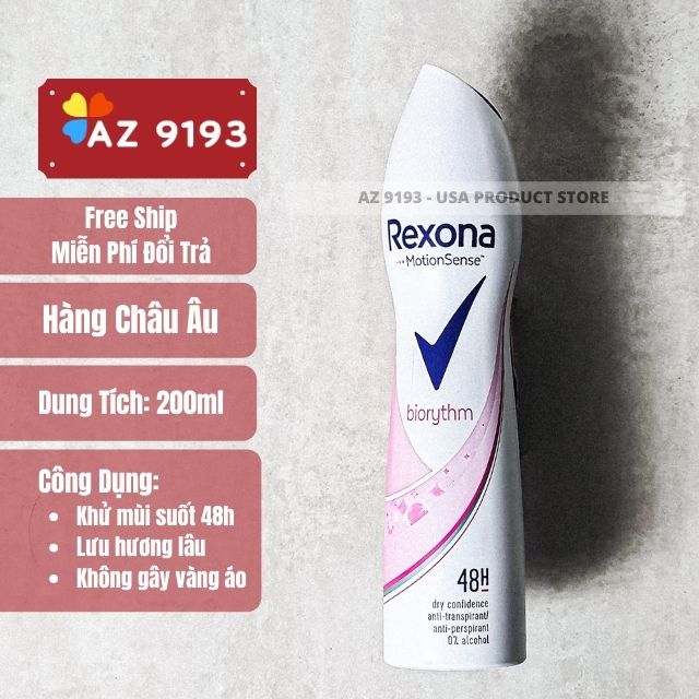 Xịt Khử Mùi Rexona MotionSense BIORYTHM 200ml