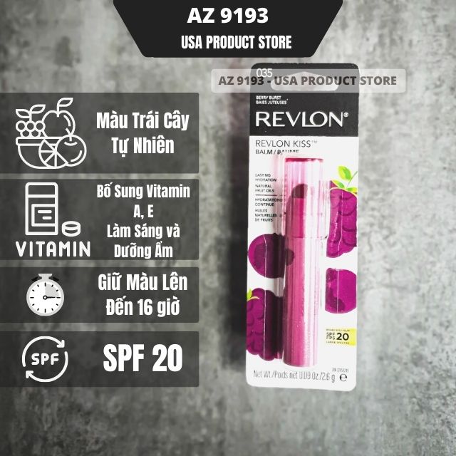 Son Dưỡng Có Màu Revlon Kiss Balm BERRY BURST SPF20 màu 035