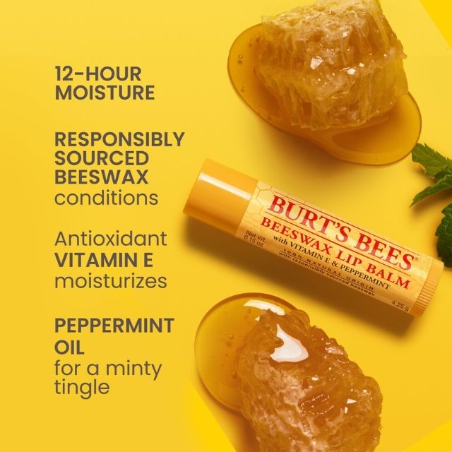 Son Dưỡng Môi Burt's Bees, Pepermint - 100% Tự Nhiên, Dưỡng Ẩm Sâu