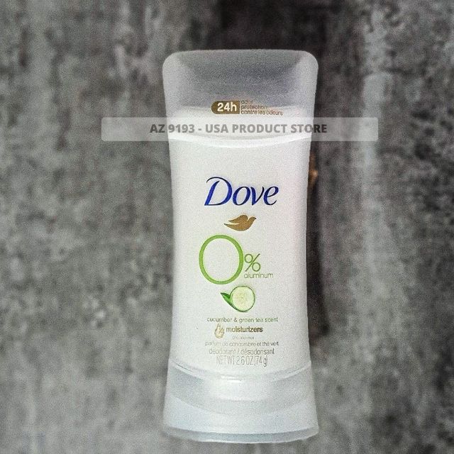Lăn Khử Mùi Dove Aluminum Free CUCUMBER & GREEN TEA - Sáp Trắng 74g