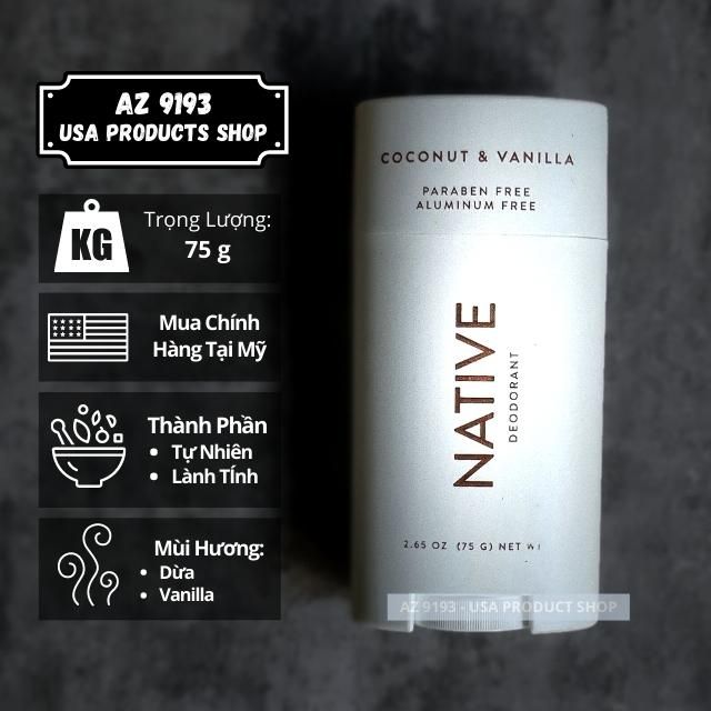 Lăn Khử Mùi Native COCONUT & VANILLA 75g