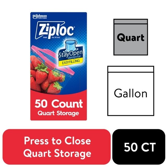 Túi ZIPLOC Storage 50 Túi, 17.7cm x 18.8cm, Hàng Mỹ