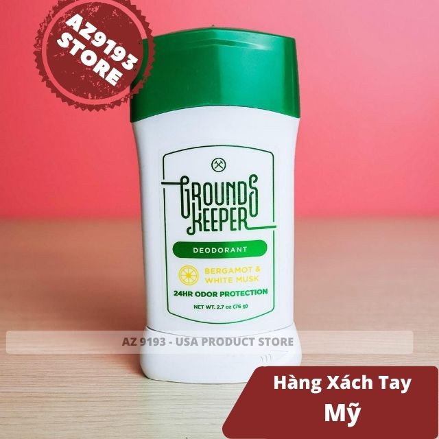 Lăn Khử Mùi Grounds Keeper Bergamot & White Musk 76Gr (Sáp Xanh)