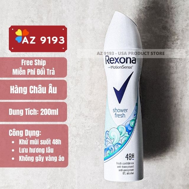 Xịt Khử Mùi Rexona MotionSense SHOWER FRESH 200ml